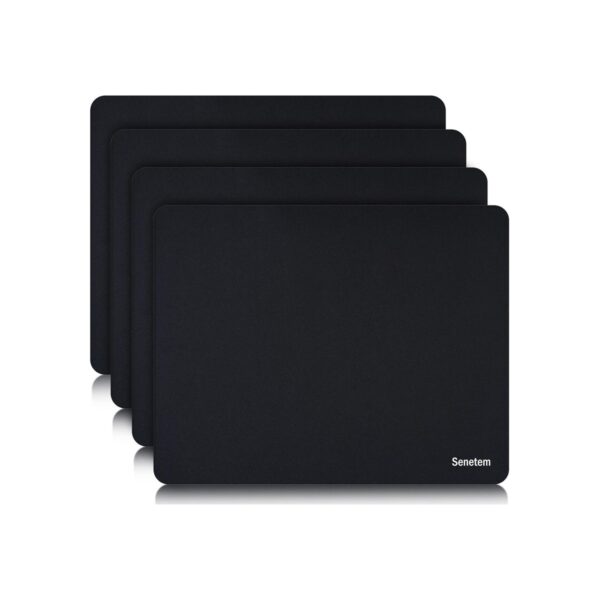 Senetem 4-Pack Mouse Pad, Smooth Gaming Mousepad, Non-Slip Black
