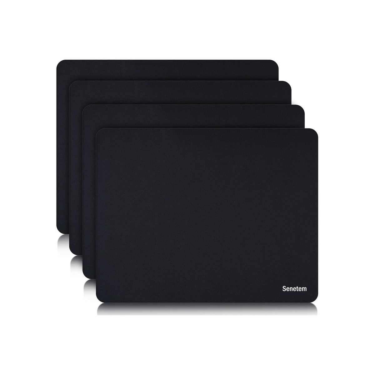 Senetem 4-Pack Mouse Pad, Smooth Gaming Mousepad, Non-Slip Black-1 Senetem 4-Pack Mouse Pad, Smooth Gaming Mousepad, Non-Slip Black - Image 1