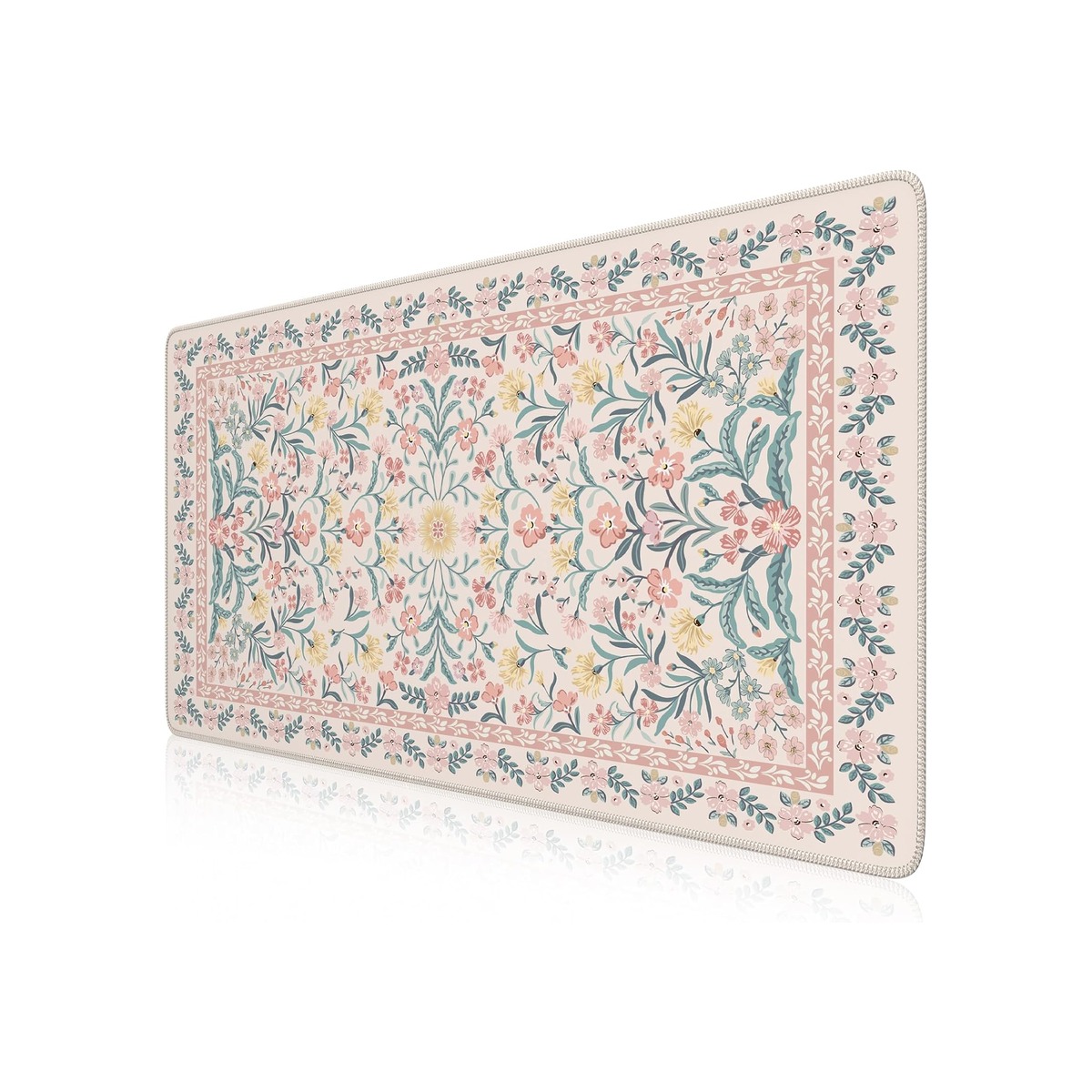 iCasso Desk Mat,Mouse Pad for Office Desk,35.4x15.7in,Pink Floral-1 iCasso Desk Mat,Mouse Pad for Office Desk,35.4x15.7in,Pink Floral - Image 1