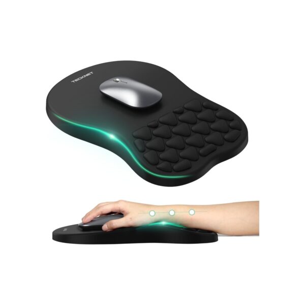 TECKNET Ergonomic Mouse Pad with Wrist Rest,Soft Comfortable Massage Design