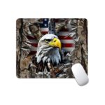 American Flag Eagle rip Oak camo Square Mouse pad, Texture, Waterproof