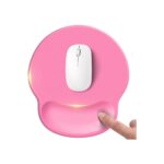 Pink Mouse pad with Wrist Rest,Relieving Pain Memory Foam Computer pad