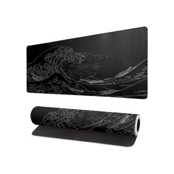 Brecoy Japanese Sea Wave Large Mouse Pad, Anime Black Gaming