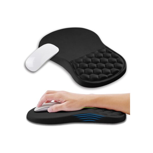 Ergonomic Mouse Pad Wrist Support with Memory Foam Massage Bulge