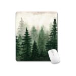 Green Forest Mouse Pad Mountain Tree Desk Mousepad Computer Gaming Office Small
