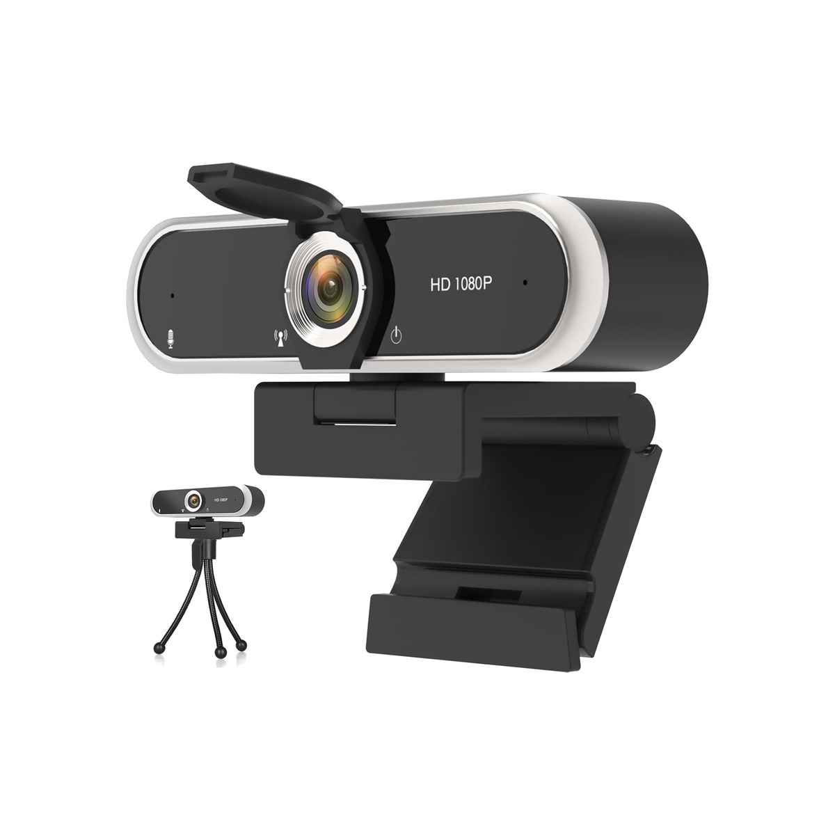 Webcam 1080P with Microphone & Privacy Cover for PC/Laptop-1 Webcam 1080P with Microphone & Privacy Cover for PC/Laptop - Image 1