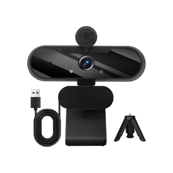 HD 1080P Webcam with Built-in Microphone and Rotatable Tripod