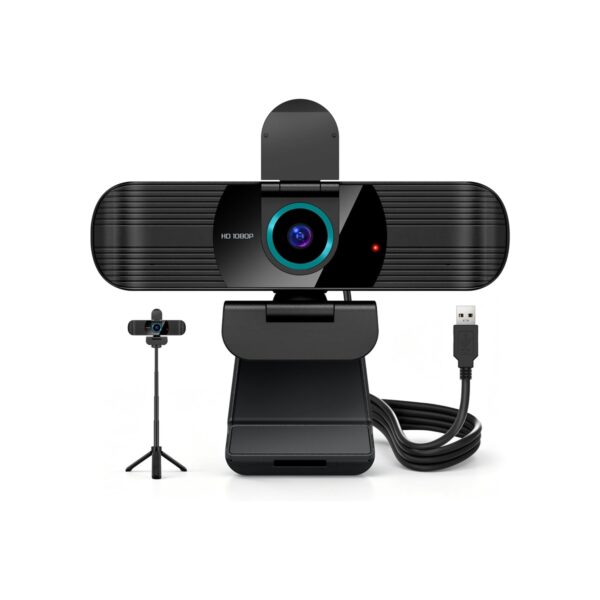 Pro HD 1080p/30fps Webcam with Tripod, External USB Camera for PC/Laptop