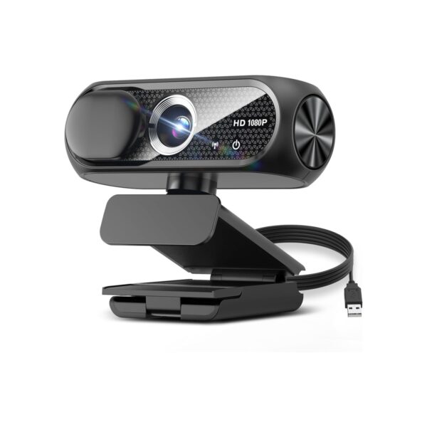 1080P HD Webcam with Microphone, Noise Cancellation, Privacy Cover