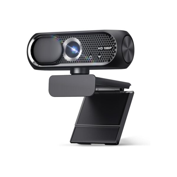 1080P HD Webcam with Microphone, Privacy Cover, Wide-Angle Lens