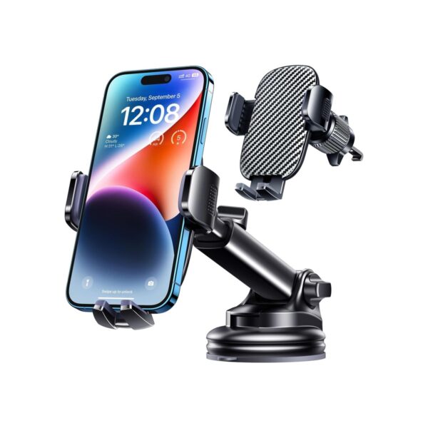 Phone Mount for Car Phone Holder [Military-Grade Suction & Stable Clip] Car