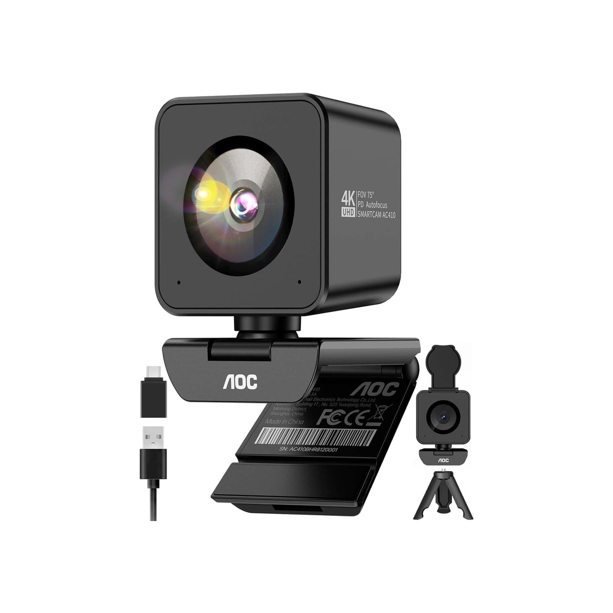 AOC 4K Webcam for PC, Sony Sensor, 1080P 60FPS Streaming Camera with PDAF-1 AOC 4K Webcam for PC, Sony Sensor, 1080P 60FPS Streaming Camera with PDAF - Image 1