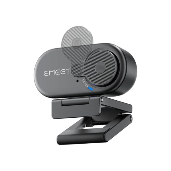 EMEET C100 1080P Webcam for PC w/Rotating Privacy Cover, Mic & Metal Clip