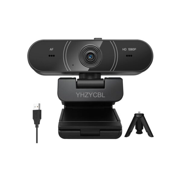 1080p webcam for pc with microphone, Auto Focus, with Privacy Cover