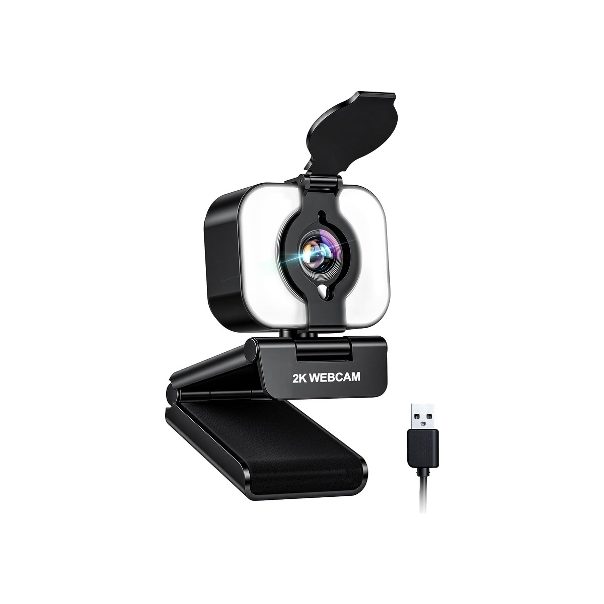 Atatat 2K Webcam for PC with Light, Microphone, Privacy Cover-1 Atatat 2K Webcam for PC with Light, Microphone, Privacy Cover - Image 1