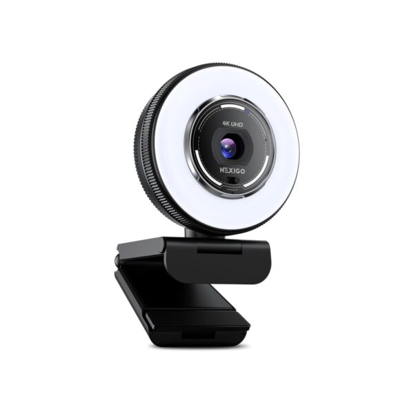 NexiGo N680E Pro 4K Webcam with Ring Light, PDAF Autofocus, 1080p 60FPS