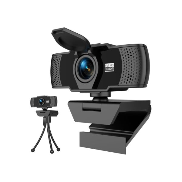 Full HD 1080P Webcam with Dual Microphones & Privacy Cover for PC, Desktop