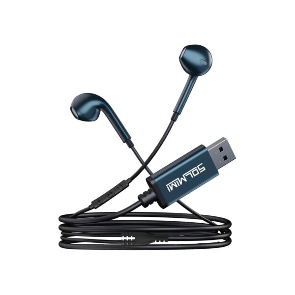 USB Earbuds with Microphone for PC Wired, 2M/6.5ft USB-A Headset Headphone
