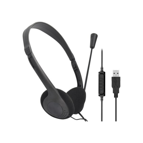USB Computer Headset, PC Headphone with Clear Chat Microphone