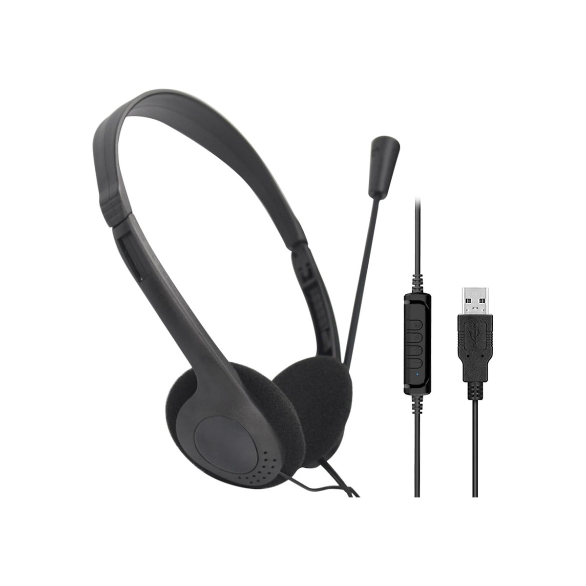 USB Computer Headset, PC Headphone with Clear Chat Microphone-1 USB Computer Headset, PC Headphone with Clear Chat Microphone - Image 1