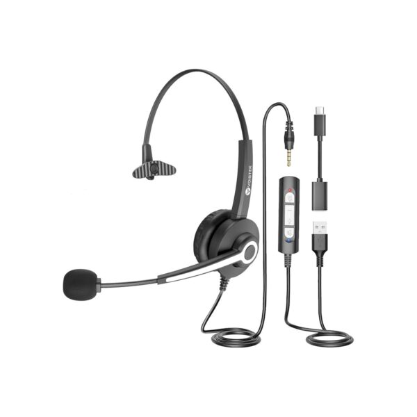 Voistek USB Headset with Microphone, Computer Headphones for PC Laptop