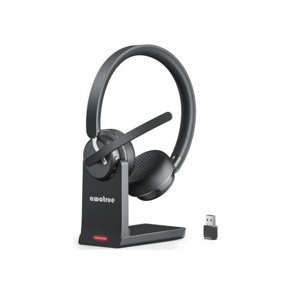 awatrue Wireless Headset with Mic for Work, Noise Canceling for Clear Calls