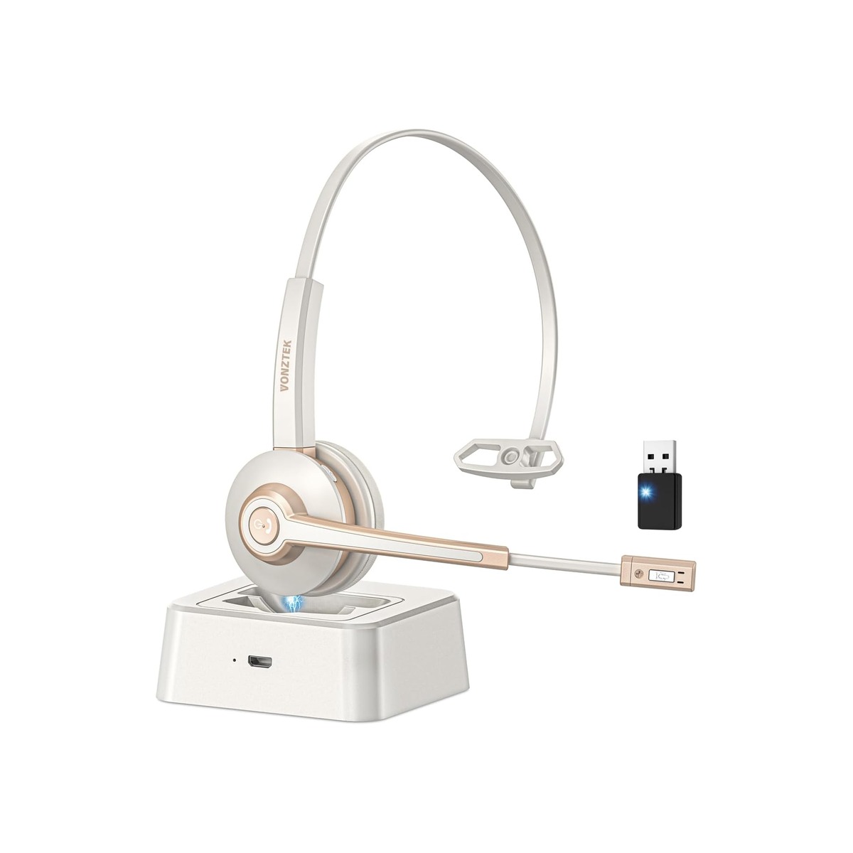 Bluetooth Headset with Microphone,Wireless Headset V5.2 with AI Noise Canceling-1 Bluetooth Headset with Microphone,Wireless Headset V5.2 with AI Noise Canceling - Image 1