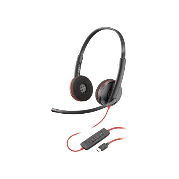 Poly Blackwire 3220 Wired Headset with Mic, Hi-Fi Stereo Sound