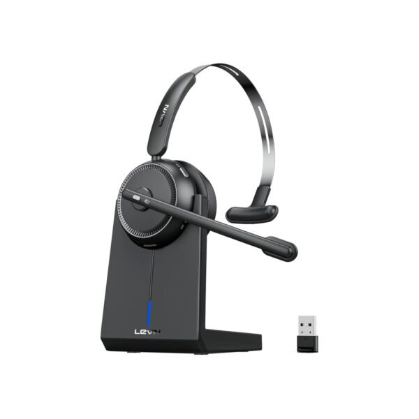 LEVN Wireless Headset 5.2, Wireless Headset with Mic for Work with(Noise
