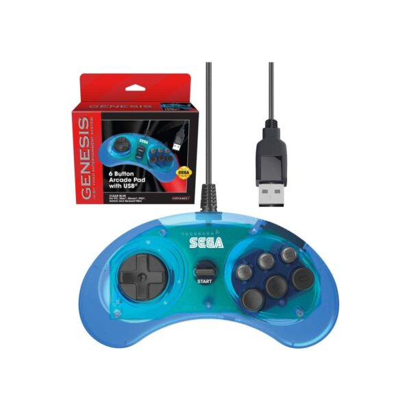 Retro-Bit Official Sega Genesis USB Controller 6-Button Arcade Pad for Sega