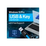 PC-TECH Compatible with Windows 10 Professional 64 Bit USB With Key. Factory