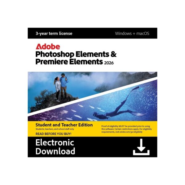 Adobe Photoshop Elements & Premiere Elements 2026 Student & Teacher Edition