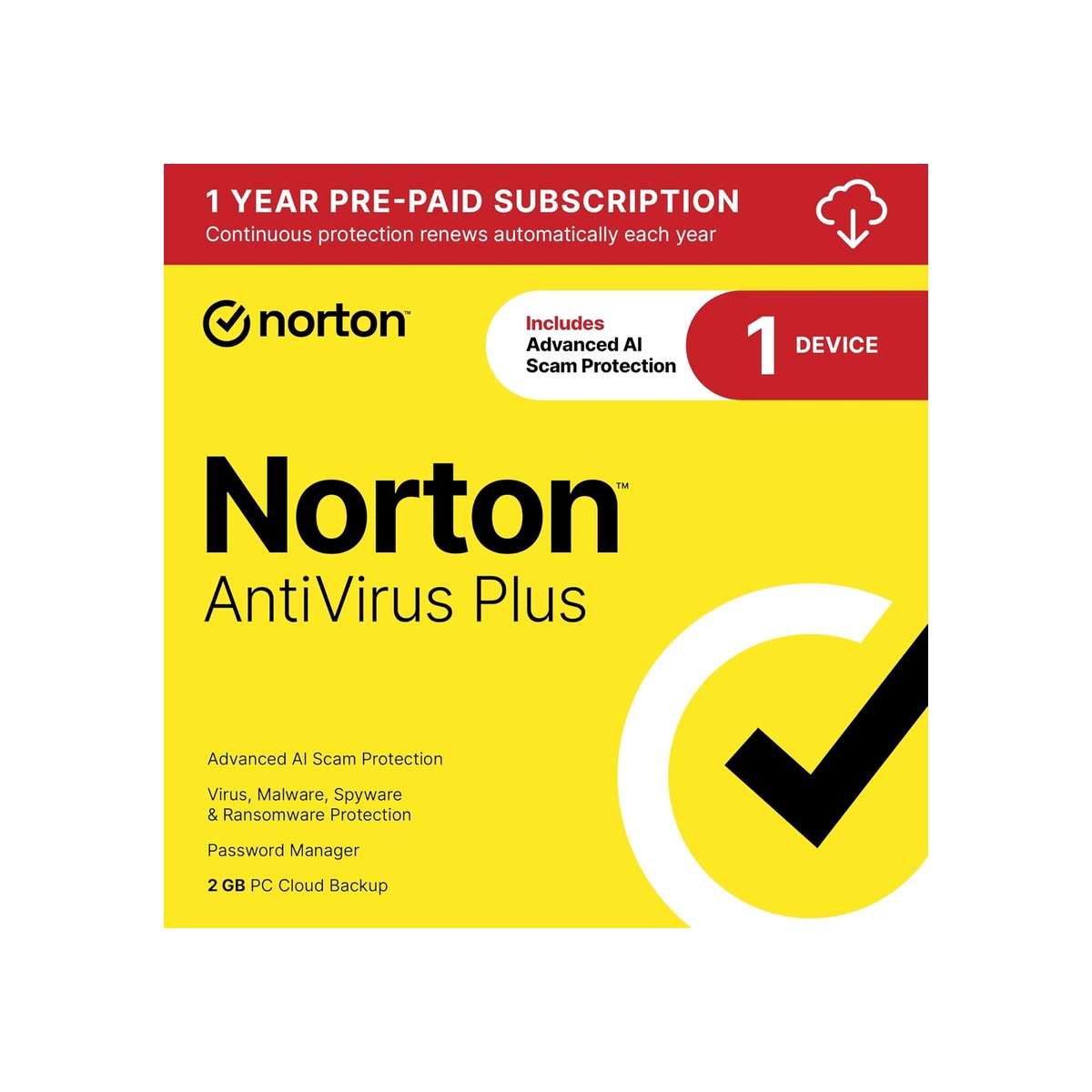Norton AntiVirus Plus, Antivirus software for 1 Device with Auto-Renewal –-1 Norton AntiVirus Plus, Antivirus software for 1 Device with Auto-Renewal – - Image 1