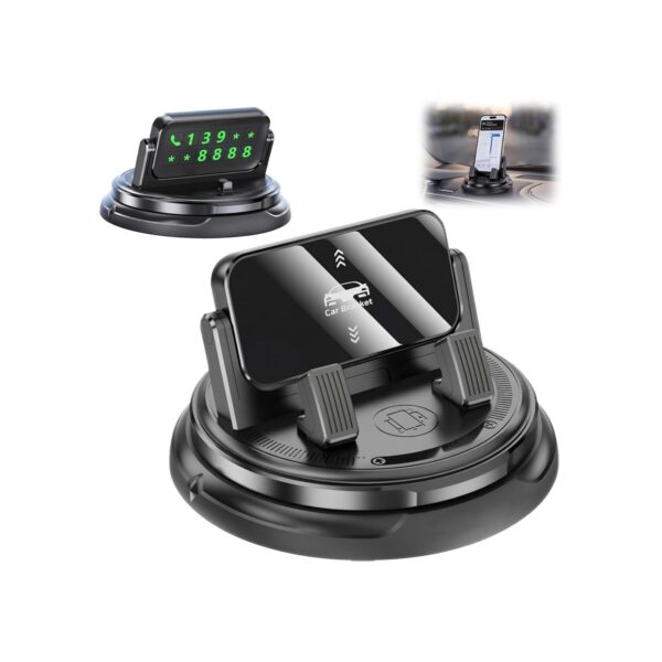 Car Phone Holder 360 Degree Rotation, Dashboard Phone Mount with Adjustable