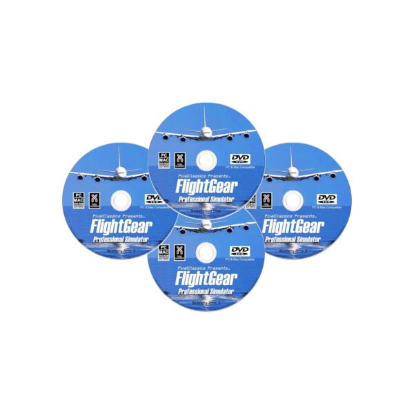 FlightGear Flight Simulator 2025 X Premium DELUXE Edition Flight Sim 4 Disc - PC
