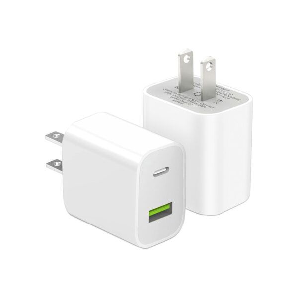 2 Pack USB C Charger Block, Dual Port Type C Wall Charger Fast Charging 20W