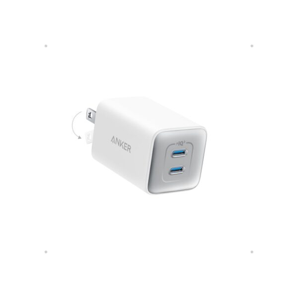 Anker Nano 47W Fast Charger USB C, 2-Port Compact Foldable USB C GaN Charger for
