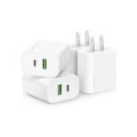 4 Pack USB C Charger Block,20W USB-C & USB-A Port Charger