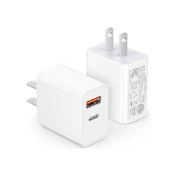[2 Pack] LCGENS USB C Wall Charger Block 20W