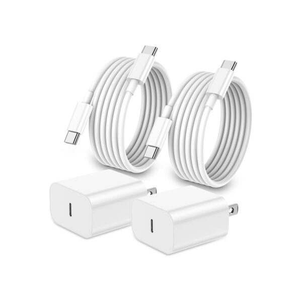 iPhone 17 16 15 Charger Fast Charging,2Pack 20W Apple iPad USB C Wall Charger