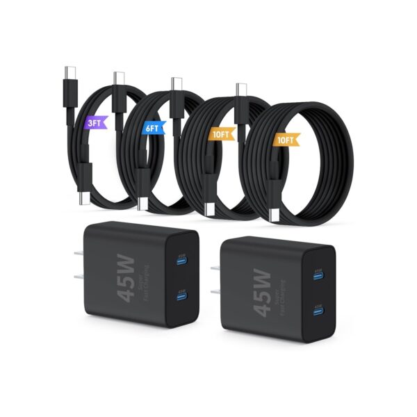 QZIIW Super Fast Samsung Charger Type C,45W Dual Port USB C Fast Charger Block