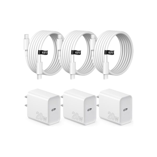 iPhone 17 16 15 Charger Fast Charging 3 Pack USB C Charger Block Type C Chargers