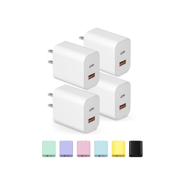 [4 Pack] USB C Charger Block Charging Block Type C Charger 20W Wall Chargers for