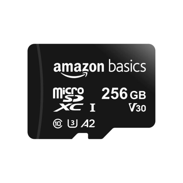 Amazon Basics microSDXC Memory Card with Full Size Adapter, A2, U3 (B08TJZDJ4D)