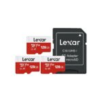 Lexar E-Series 128GB Micro SD Card 3 Pack, microSDXC UHS-I Flash Memory Card