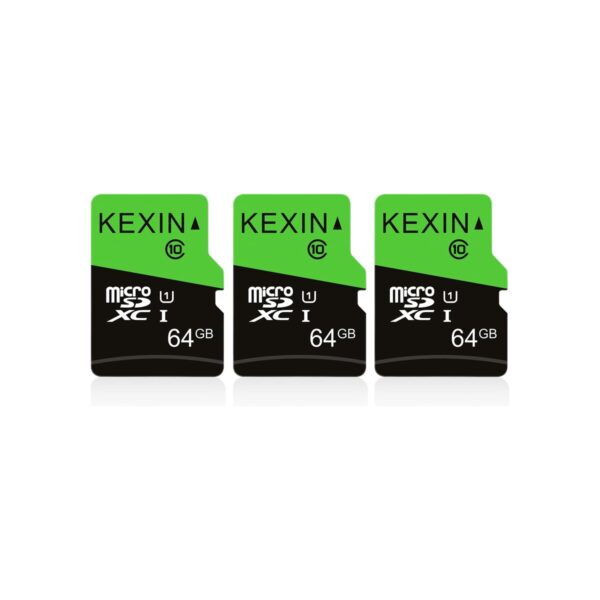 KEXIN 64GB Micro SD Card 3 Pack with SD Adapter microSDXC Memory Card UHS-I C10