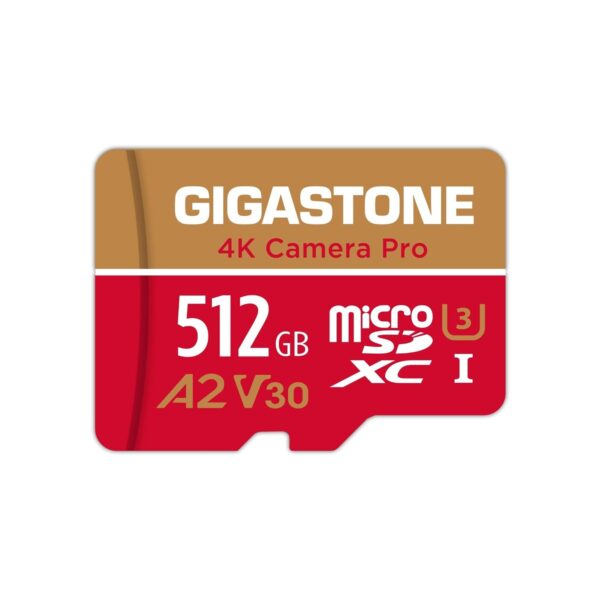 【5-Years Data Recovery】 GIGASTONE 512GB Micro SD Card, 4K Camera Pro