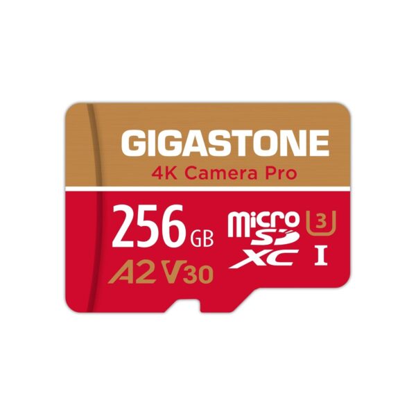 【5-Years Data Recovery】 GIGASTONE 256GB Micro SD Card, 4K Camera Pro