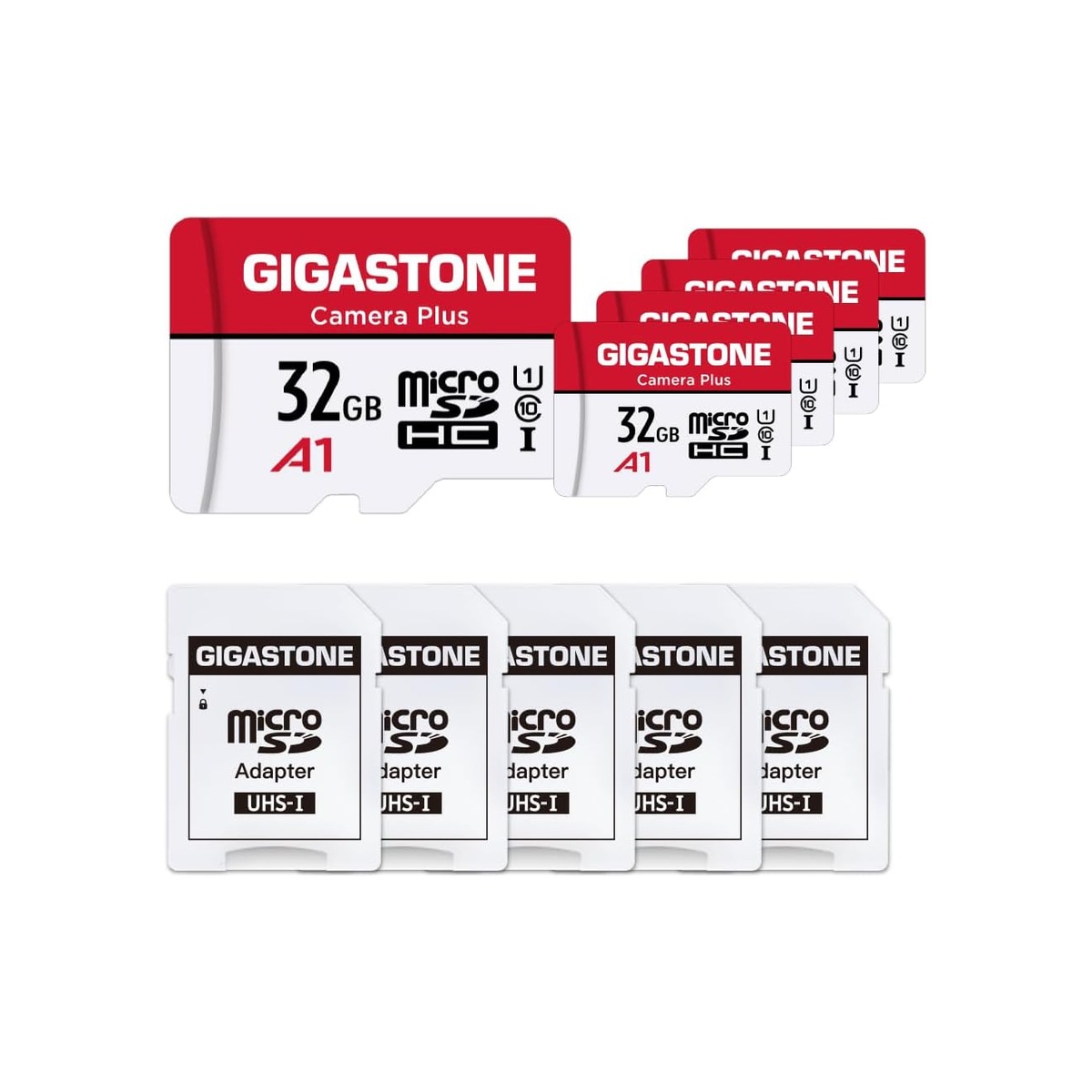 GIGASTONE 32GB Micro SD Card 5-Pack, MicroSDHC Memory Cards for Security Cameras-1 GIGASTONE 32GB Micro SD Card 5-Pack, MicroSDHC Memory Cards for Security Cameras - Image 1