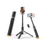 Phone Tripod & Selfie Stick with Remote, Portable Travel Phone Stand for Video
